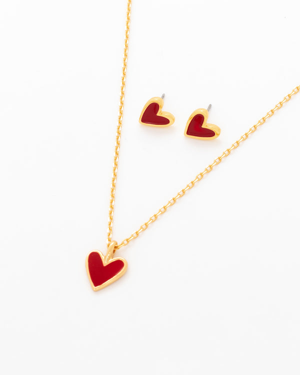 Set Collar + Aretes Corazón