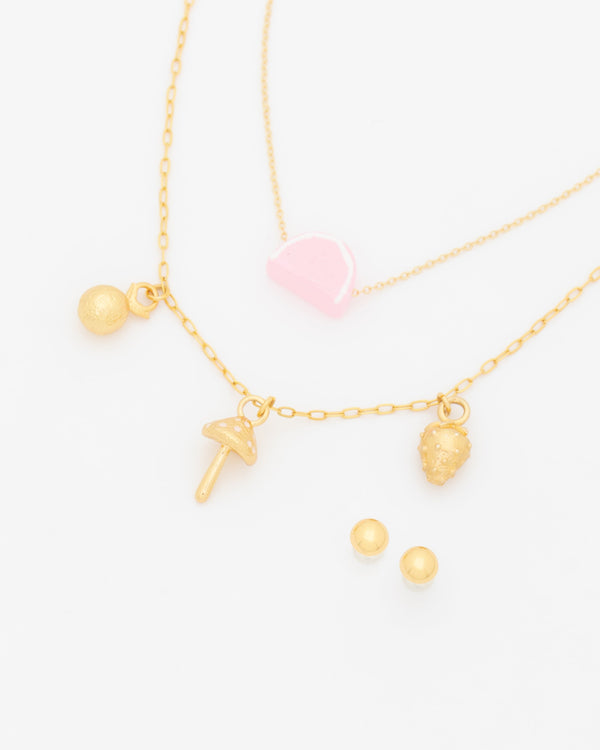 Set X2 Collares Frutas + Aretes