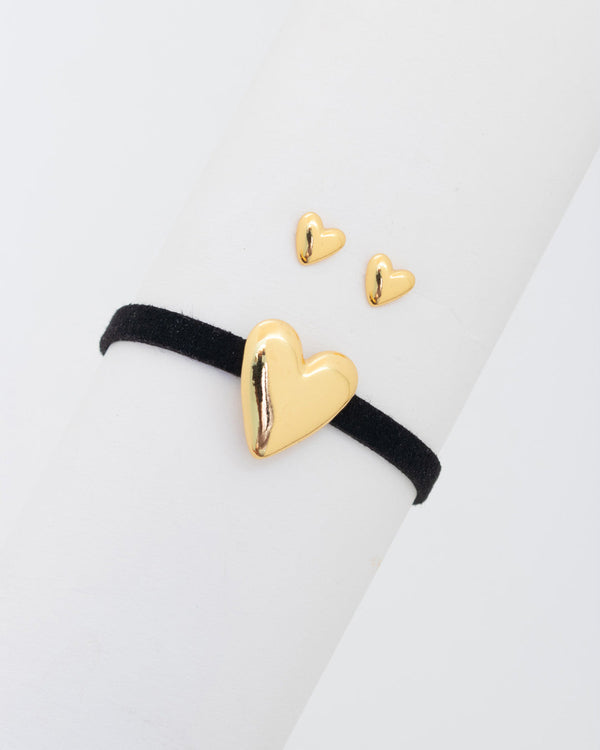 Pulsera Corazón Liso + Aretes