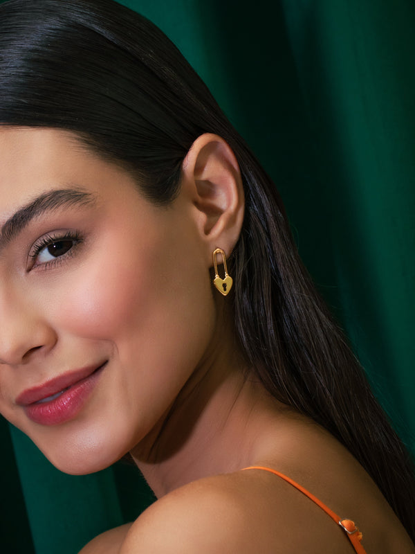 Aretes Candado Corazón