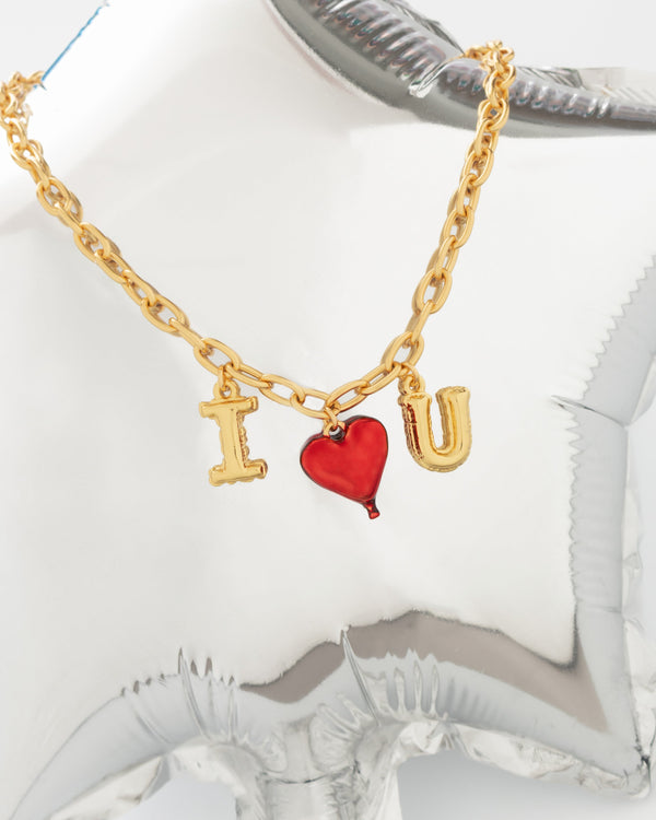 Collar Letras Corazón Globo + Aretes By Jose Y Cami