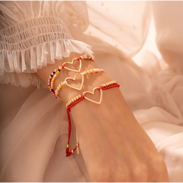 Set Pulseras x3 Heart Colorfull